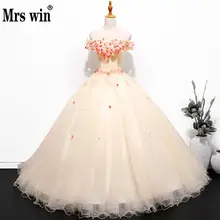 Vestidos De 15 Anos, новинка, Mrs Win, с открытыми плечами, милое бальное платье для вечеринки, выпускного бала, бальные платья, Дешевые Бальные платья
