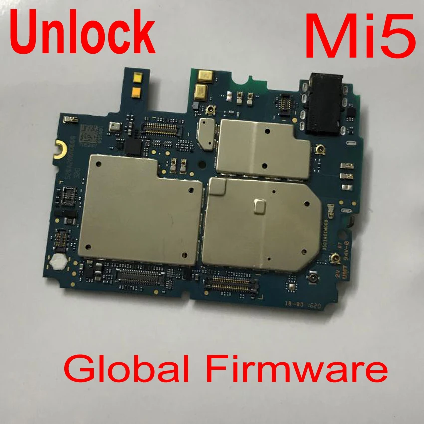  Original Unlock Mainboard For Xiaomi 5 Mi5 Mi 5 M5 Motherboard card fee chipsets flex cable Phone P