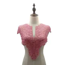 Водорастворимый кружевной воротник, Полиэстеровая шелковая вышивка на груди, трехмерный полый воротник, передний воротник и задний воротник