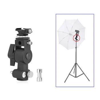 

1/4" & 3/8" Metal Swivel Flash Hot Shoe Umbrella Holder Light Stand Bracket Mount