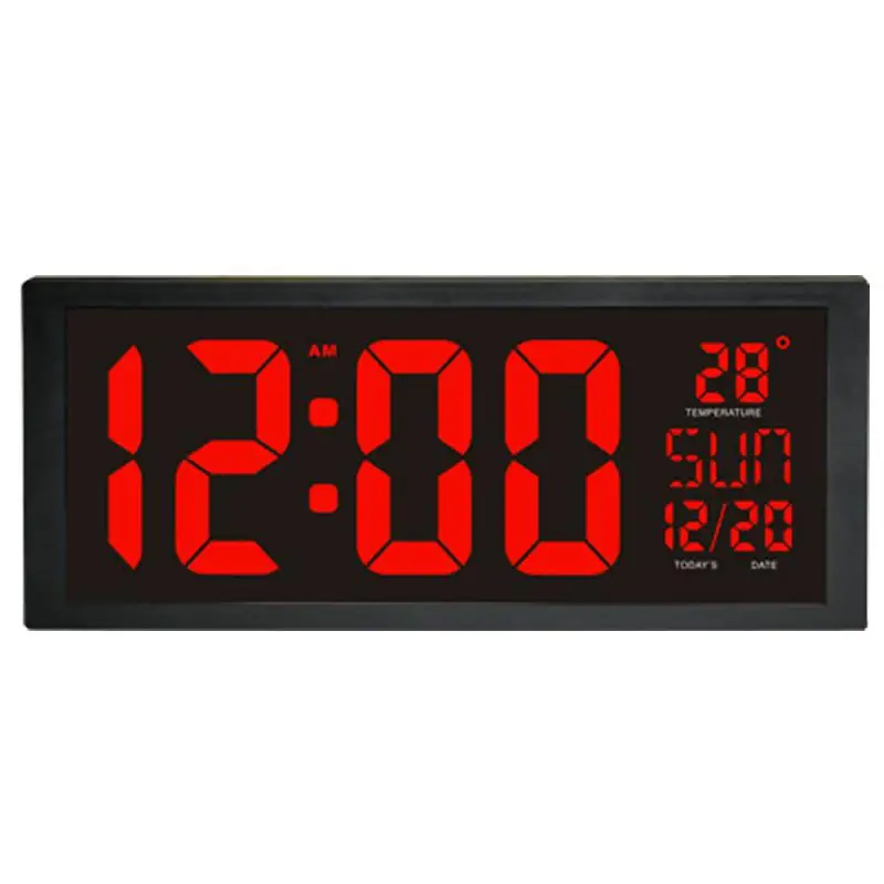 Electronic Wall Clock Large LED Screen Clocks With Calendar Thermometer Week Electronic Digital Wall/Desk Clock Of Home Decorate 