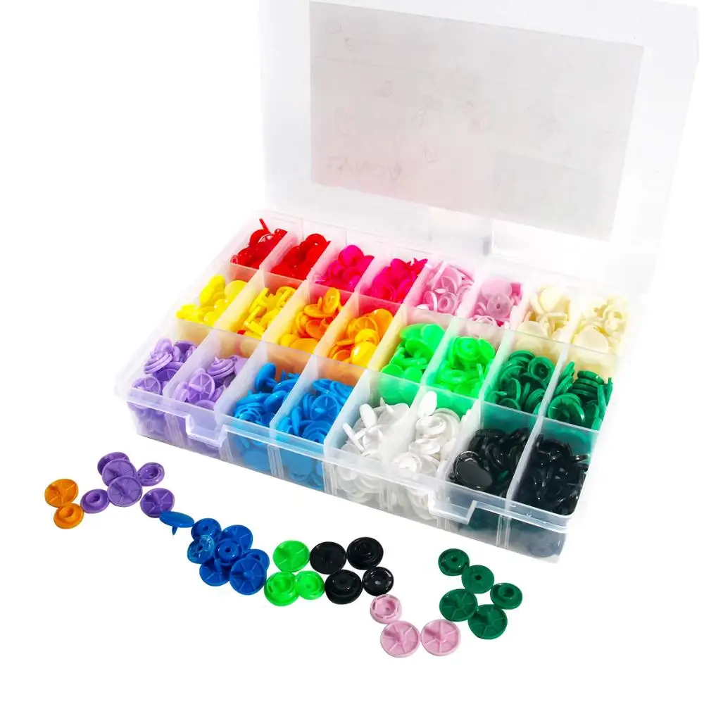 

360sets T8 Plastic Snap Buttons for Sewing and Crafting
