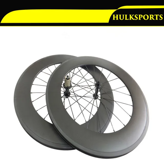 Cheap U Shape 25mm Width 88mm Clincher Carbon Wheels with Powerway R51 Hub Pull Straight Wheelset Carbon Bicycle Parts 1 Pair