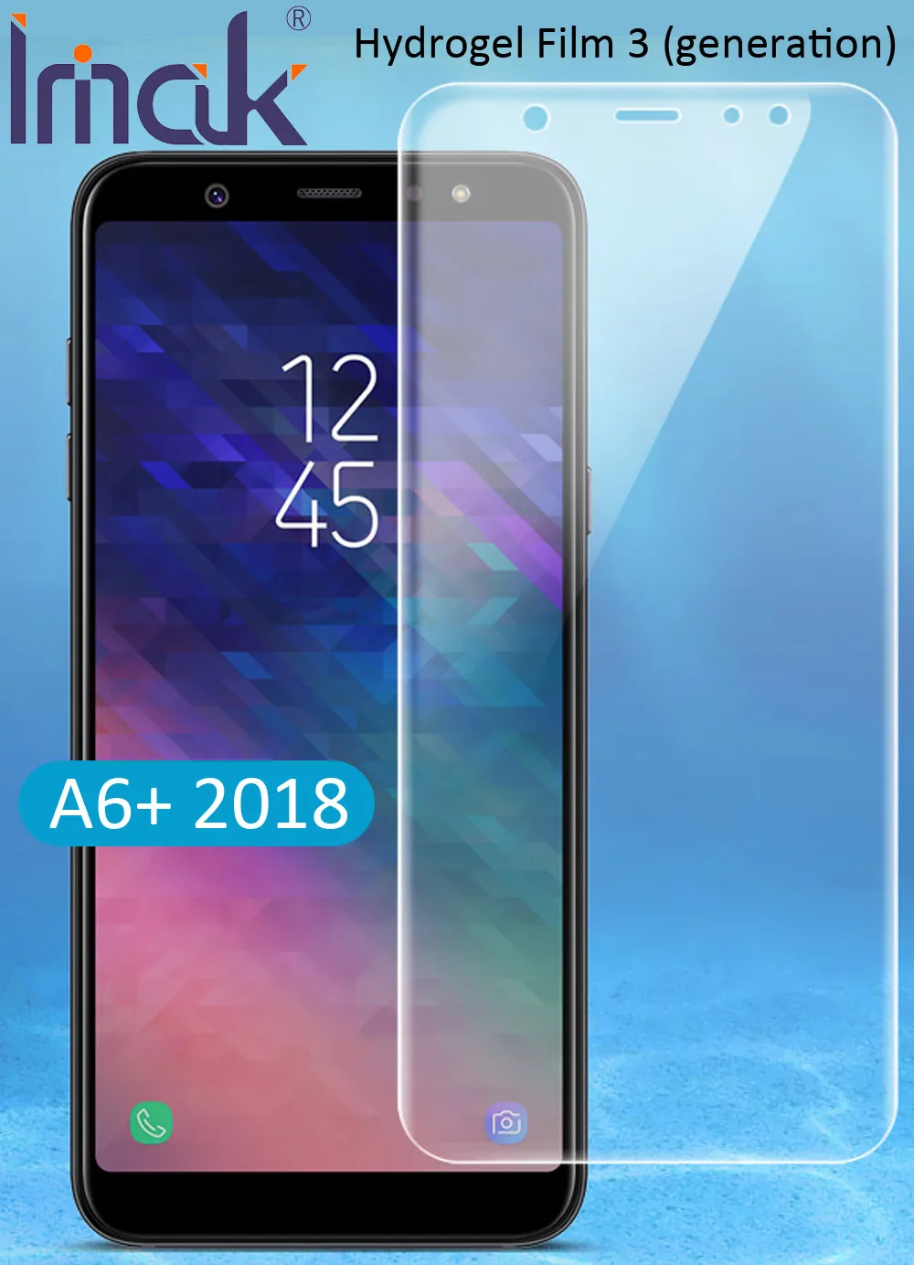 Гидрогелевая пленка imak 3 III для Samsung Galaxy A6 Plus 2018 прозрачная защитная экрана + |