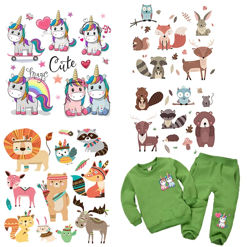 

Cartoon Animal Patches Set A-level Washable DIY Accessory Decoration Clothes Iron Sticker Transfers Patches Gift for Kids