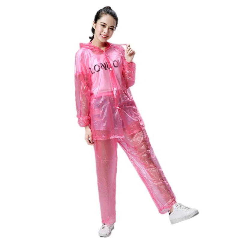 Conjunto de impermeables de plástico Eva para hombre y pantalones de lluvia transparentes, la moda, para exteriores|Herramientas de exterior| - AliExpress