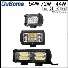 5 polegada 5.5 polegada 8.5 polegada 54 w 72 w 144 w Fileiras Duplas Tri Linhas 4X4 offroad levou barra de luz do carro carro à prova de água em linha reta