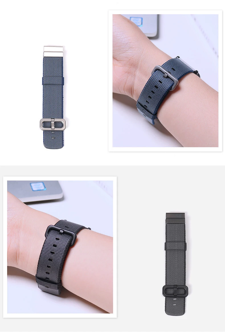 Нейлон из нержавеющей стали Холст Ремешок Для Xiaomi huami Amazfit Bip BIT Lite Молодежные часы Смарт Браслет для samsung S4 браслет ремешок