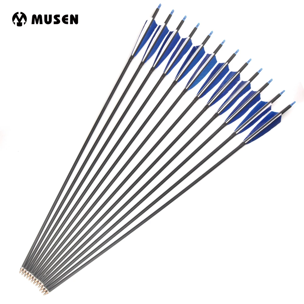 6 12 24pc 30 Carbon Arrows Spine 600 OD 7 8mm With 5 Inch True