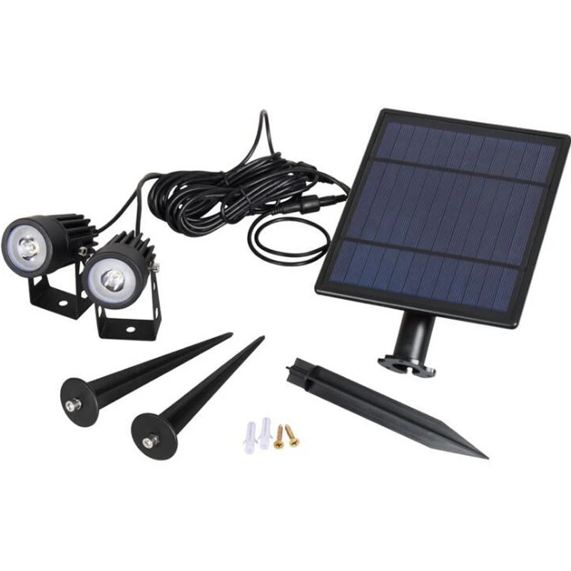 2019 NEW LED Solar light Double Head Outdoor control underground lamps Lawn light for Garden landscape garden stairs Spotlight  (4)