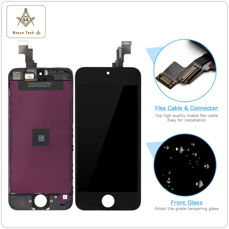 50 шт/лот AAA класс lcd Замена для iPhone 5C 5G 5S ЖК-дисплей с сенсорным экраном высокого качества DHL