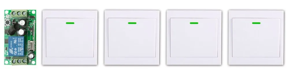 

New digital Remote Control Switch DC12V Receiver + 4*Wall Transmitter Wireless Power Switch 315MHZ Radio Controlled Switch Relay