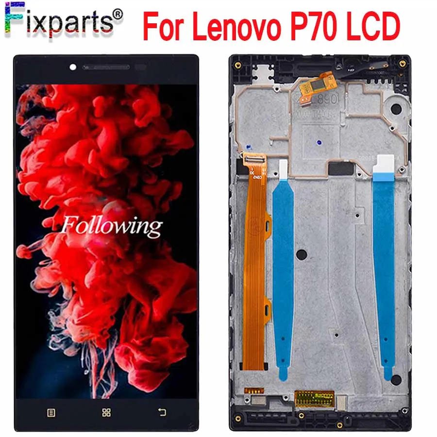 

5.0" For Lenovo P70 LCD Display Panel Touch Screen Digitizer Assembly With Frame For Lenovo P70 LCD Replacement Parts