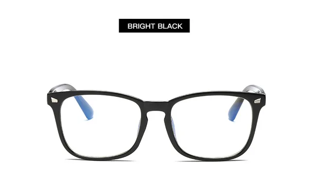 Синий светильник, очки для мужчин, компьютерные очки, игровые очки, прозрачная оправа для очков, женские очки с защитой от синего излучения - Цвет оправы: Bright Black