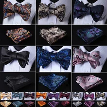 Цветочный Пейсли Шелковый тканый мужской галстук бабочка Карманный платок носовой платок костюм набор# RF2