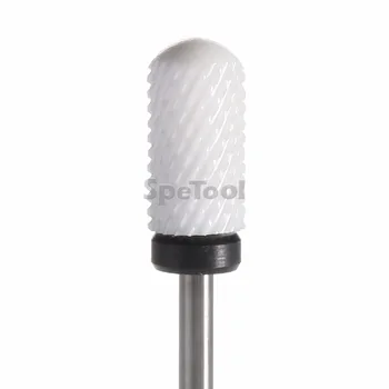 

SpeTool White Zirconia Ceramic Nail Drill Bit Round Smooth Top Coarse Grit Accessories For Electric Manicure Pedicure Nail Art
