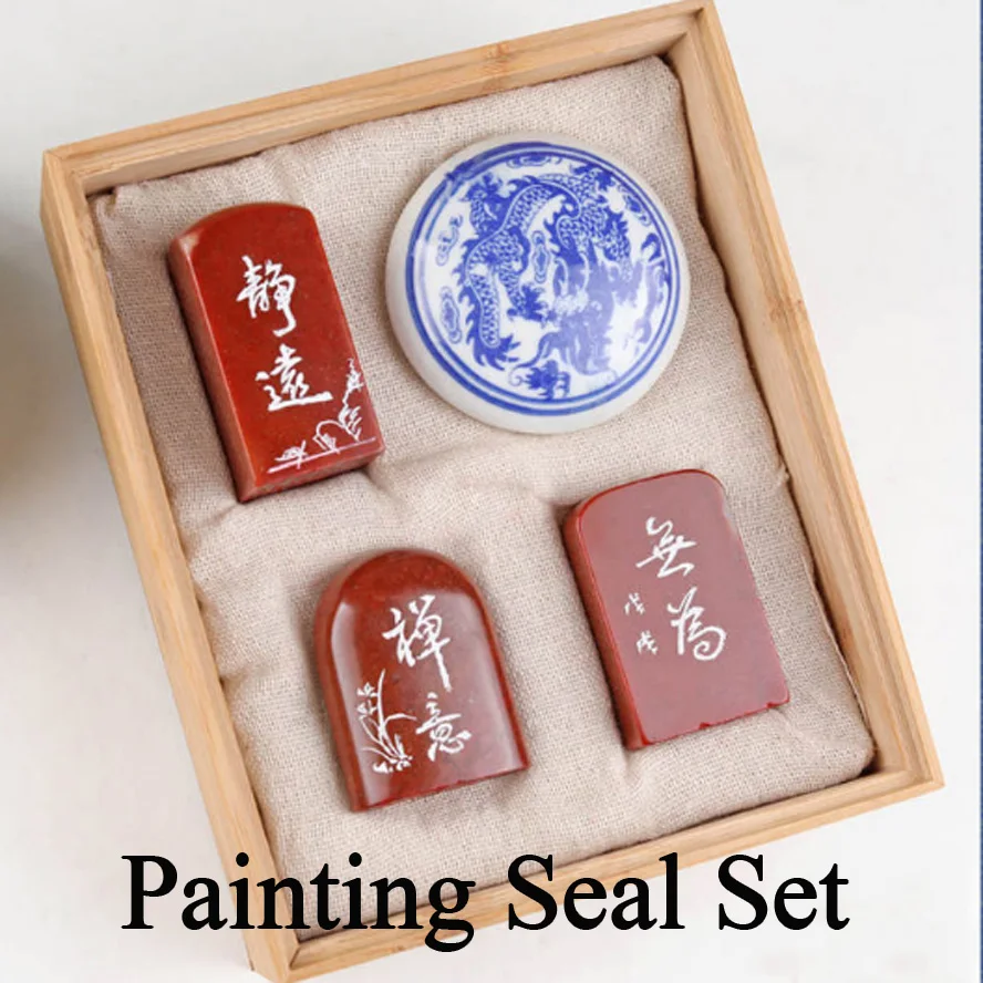 Goedkoop 3 stks set Chinese Stempel Seal Set Blank Art Signet seal stone voor praktijk schilderen kalligrafie Art supplies