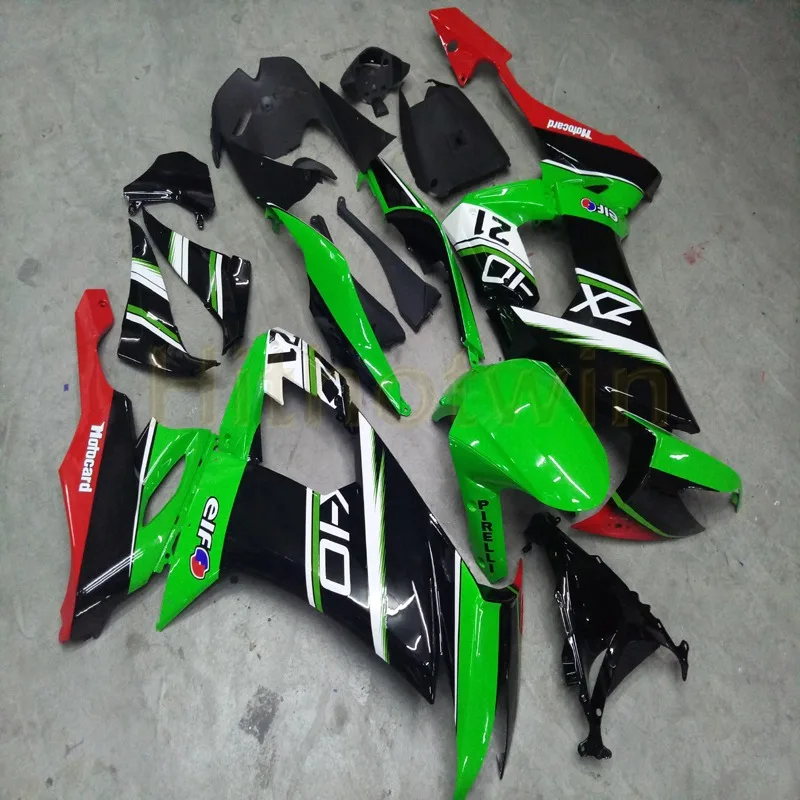

Free screws+custom green red motorcycle fairings for KAWASAKI ZX10R 2008 2009 2010 ZX-10R 08-10 body kit M2