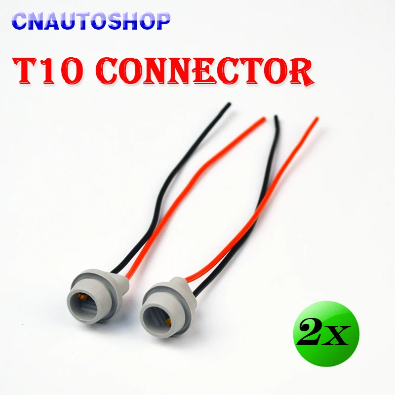 

Hippcron (2 Pieces/Lot) T10 Connector 10CM W5W 168 194 Car Lamp Cable Auto Bulb Wire Truck Light LED Bulbs Socket
