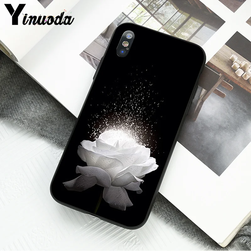 Yinuoda Glowing rose in the dark Beautiful Phone Accessorie Case for Apple iPhone 8 7 6 6S Plus X XS MAX 5 5S SE XR Mobile Cover