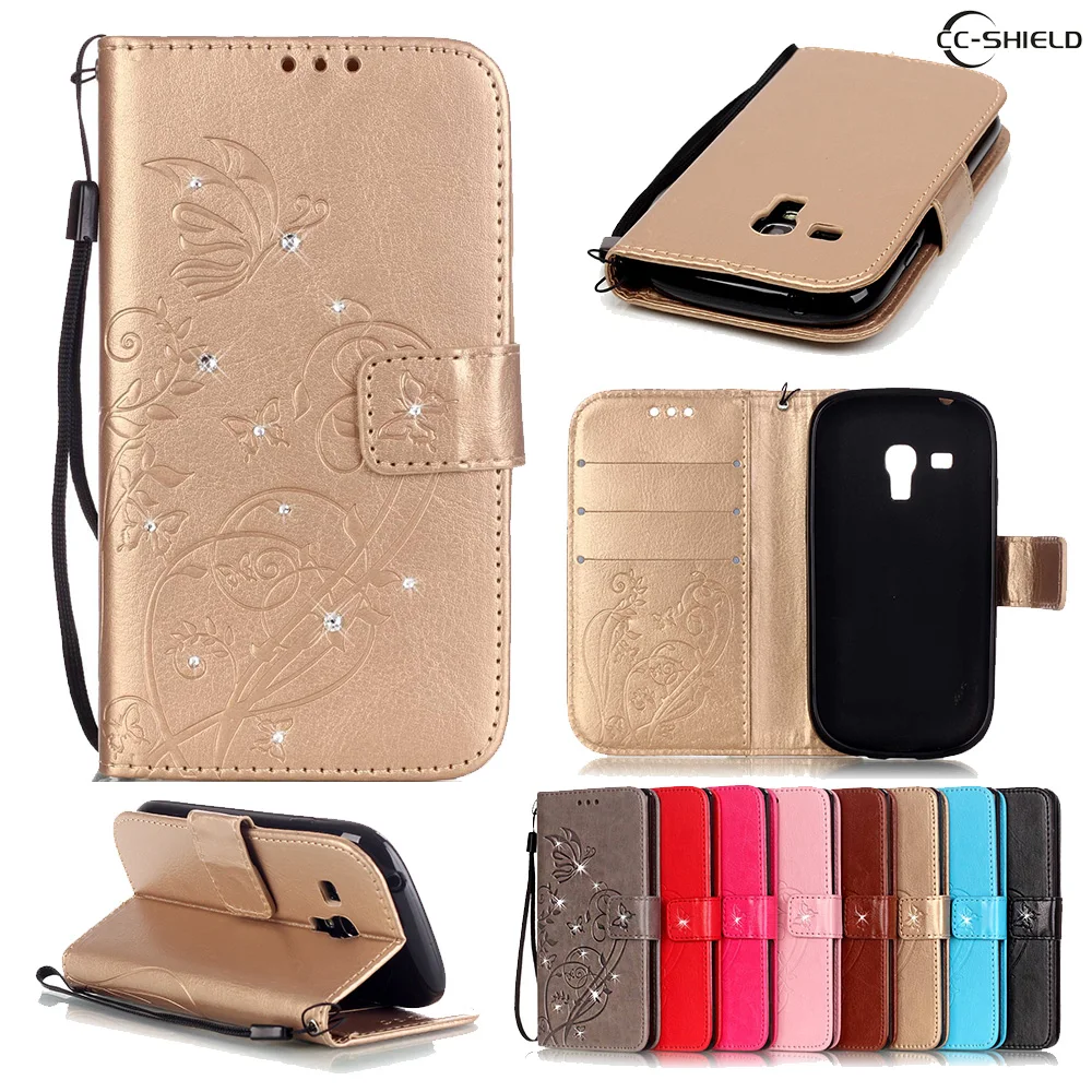 

Case for Samsung Galaxy S3 S 3 Mini I8190 I8200 I8190t I8190N GT-i8190 GT-i8200 GT-i8190t GT-I8190N Leather Diamond Phone Case