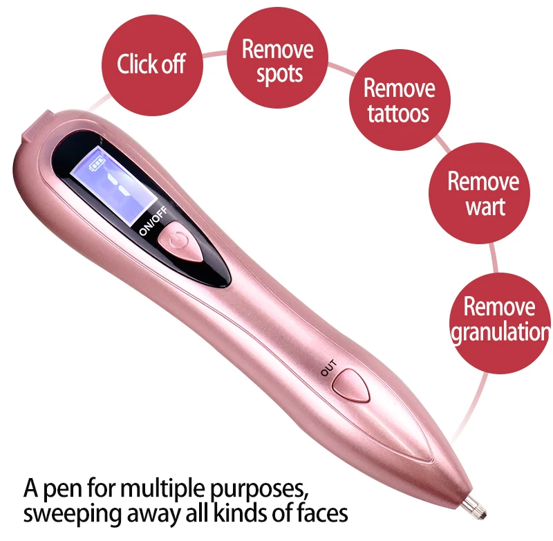 Rose Gold Plasma Pen Laser Skin Mole Removal Dark Spot / Acne /Freckle /Wart Remover No Side Effects Medical Beauty Instrument