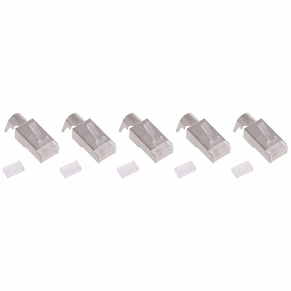

5Pcs RJ45 8P8C CAT7 Network Cable Modular Plugs Shielded Version AWG23 0.57mm