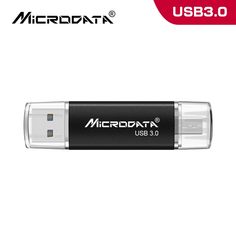High Speed USB 3.0 OTG USB Flash Drive 128gb 64gb metal otg pendrive 32gb 16gb memoria usb stick U Disk flash drive for phone - Цвет: Черный