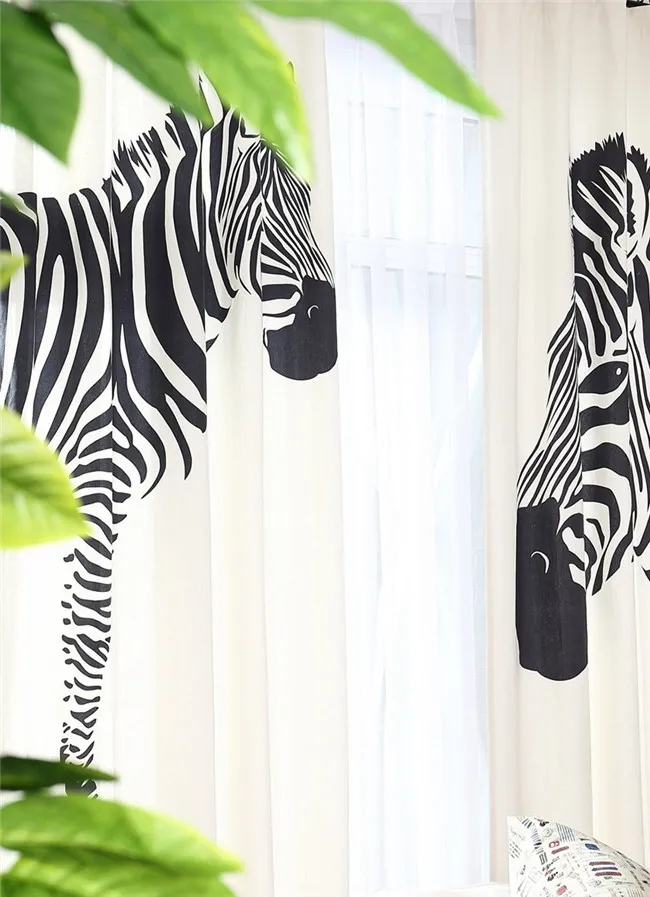 Black & White ZEBRA Animal Print Fabric Handmade Window Curtain VALANCE 42 x 14 