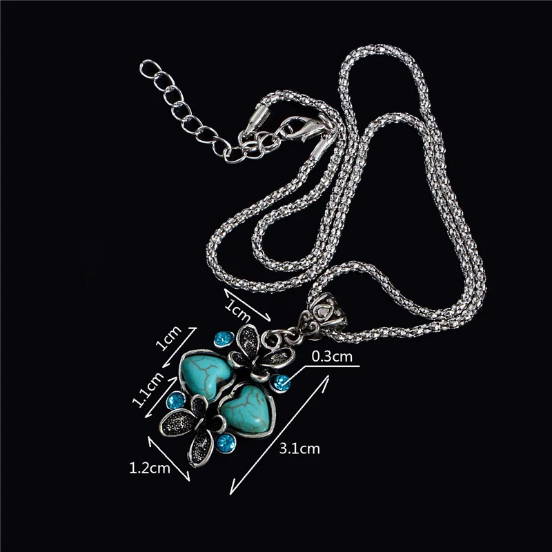 H: HYDE изысканный дизайн Винтажный стиль элегантный синий камень натуральный камень в форме листа кулон ожерелье для женщин Collier fenme