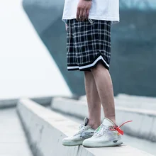 Летние брендовые клетчатые шорты на шнурке для мужчин и женщин Свободное длинное платье с длинными рукавами брюки спортивные пляжные шорты