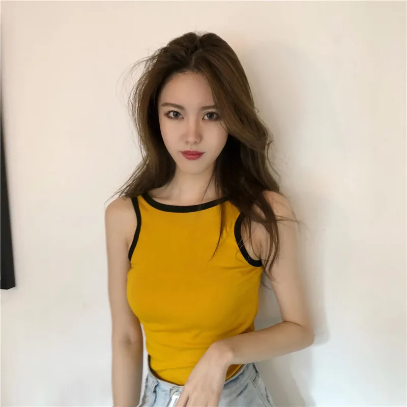

Summer Sexy Women Tank Halter Top Vest Crop Top Blouse Cami Tops Female 3 Colors Sleeveless All Match Tanks G57