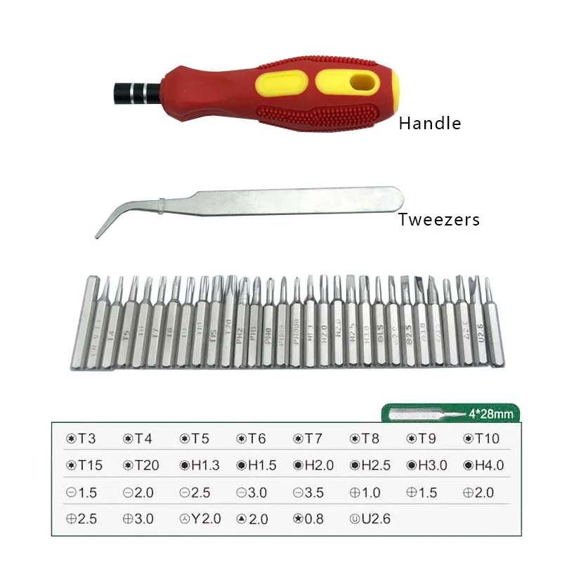 HTOUGH 32 в 1 Набор микро карманных прецизионных отверток Набор Магнитных отверток коробка для ремонта инструментов сотового телефона