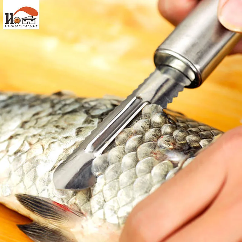 CUSHAWFAMILY кухонный скребок для очистки рыбьей кожи скребок из нержавеющей стали скребок для рыбной чешуи и овощечистки очиститель от накипи Skinner Scaler