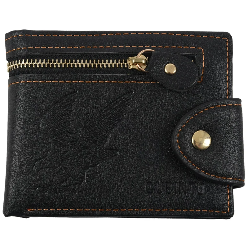 

Gubintu Men's New Fashion High Quality Mini Zipper Wallet Male Pu Leather Card Cash Receipt Bags Holder Boys Clutch Purse Dec7