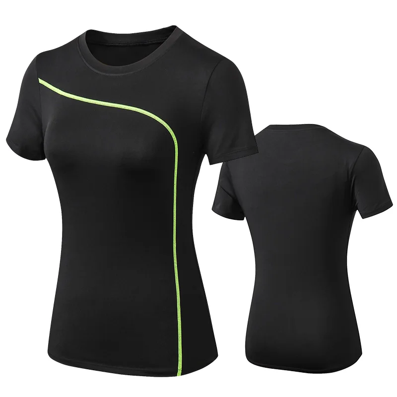Yoga Top Sports T Shirt Yoga Shirt Sports Shirt Quick Dry Stretch Slim Fit Yoga Tops for Woman Short Sleeve Sports Fitness T Shirt Outdoor Running t-thirt Female Gym Yoga Shirt