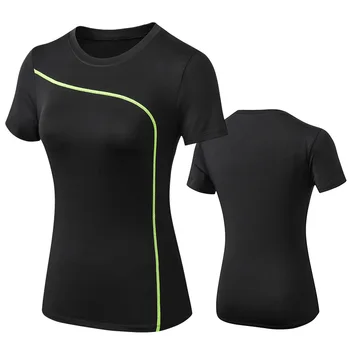 Quick Dry Stretch Slim Fit Yoga Tops for Woman Short Sleeve Sports Fitness T Shirt