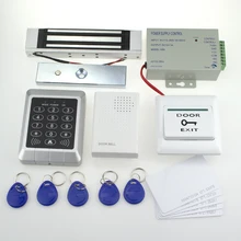 Полная система контроля доступа RFID дверь 157 модель + питание + Электрический Магнитный Двери + дверь кнопка выхода + дверной звонок + брелки + ID карты