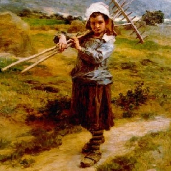 Returning from the Fields by Leon Augustin Lhermitte  (1844-1925) Poster Print (18 x 24)