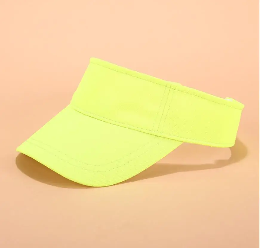 New Top empty hat 9 Colors Men Women Summer Outdoor Sport Sun Visor Cap Hat for turquoise lavender lime Sunscreen cap - Цвет: lime