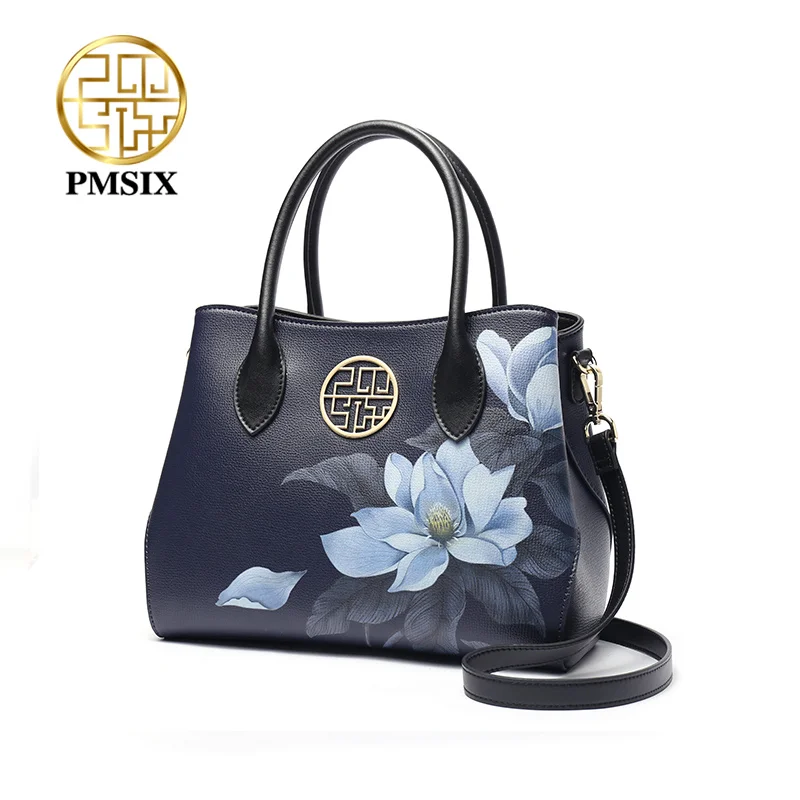 PMSIX цветочные принты дизайнерские Дамские Сумочки Элегантные женские сумки на плечо большой емкости женские сумки