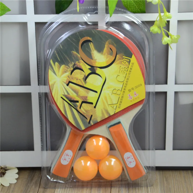 ماركة نوعية الخشب 2 penhold تنس الطاولة مضارب تنس الطاولة مضرب + 3 أجزاء تنس الطاولة الدعاوى ، شحن مجاني