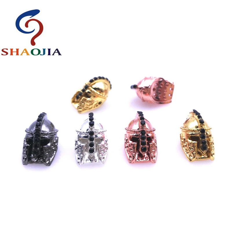 

SHAOJIA Hot Sales Roman Spartan Warrior Gladiator Helmet Bracelet Beads Spacer Bead Metal Charms For DIY Bracelet Jewelry Making