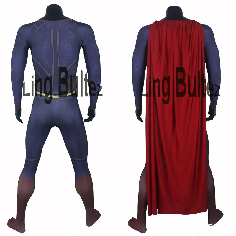 Линь Bultez высокое качество 3D Логотип костюм супермена с мышечный оттенок 3D принт человек Сталь лайкра костюм фильм Супермен, из спандекса, костюм