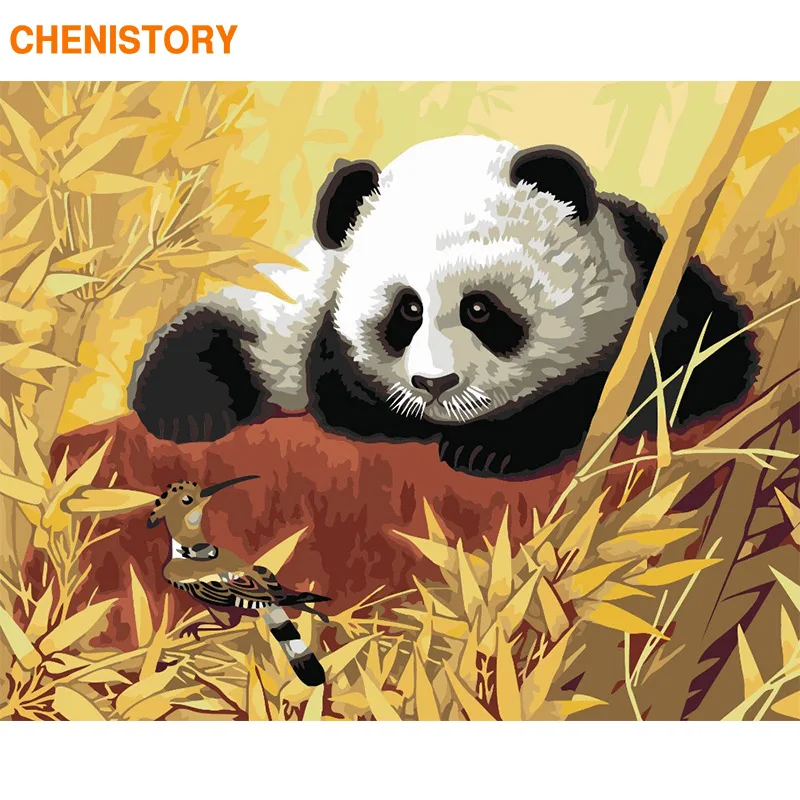 

CHENISTORY Frame Chinese Panda DIY Painting By Numbers Modern Home Wall Art Picture Coloring By Numbers For Home Decor Artwork