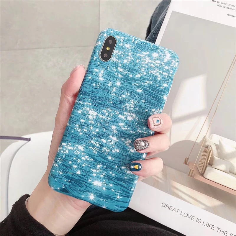 

Soft TPU Phone Case Cover For iPhone XS Max XR 8 Plus Blue Water Ripple Phone Case For iphone 8 7 6 6s plus X XR XS Max Fundas