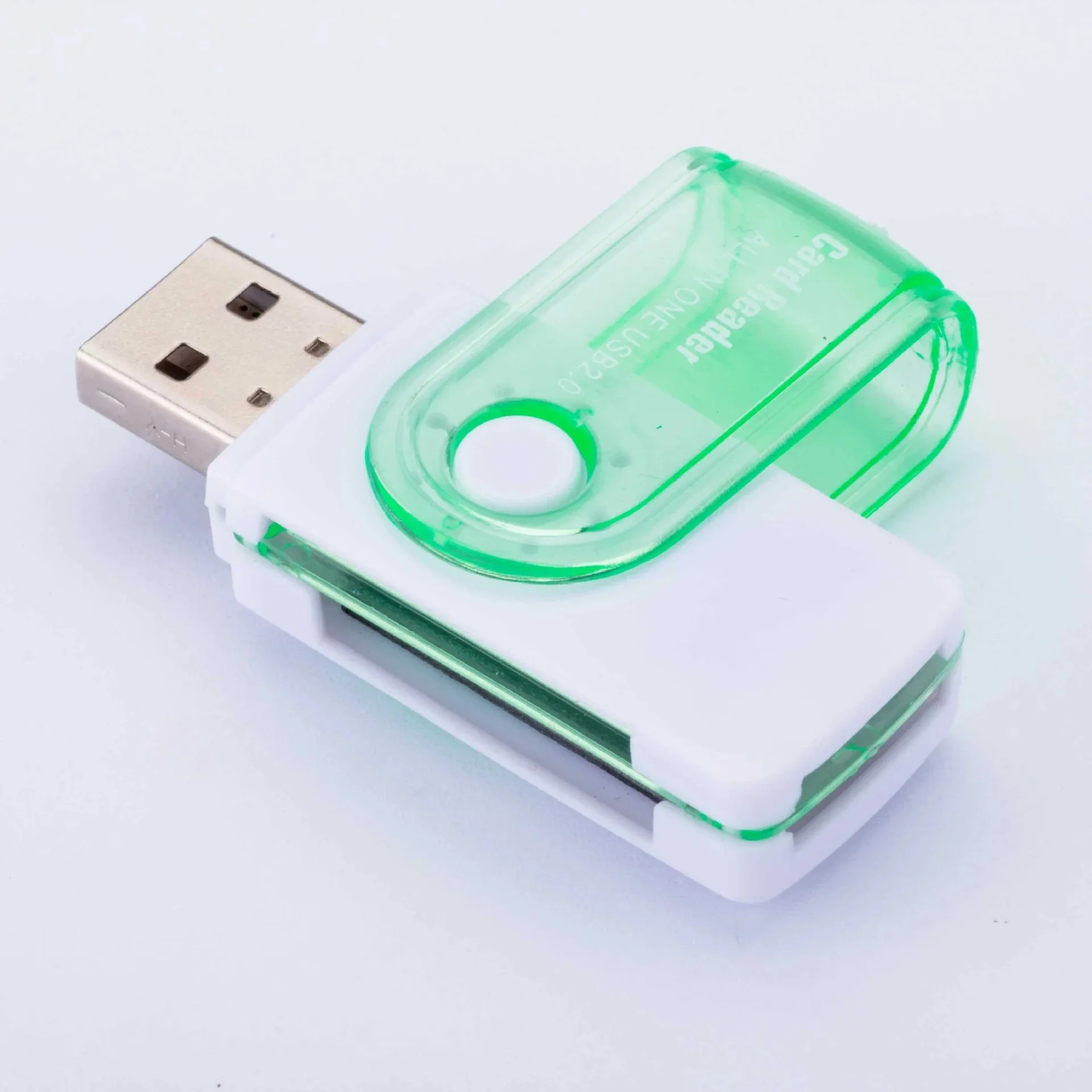 Модные 4-в-1 Алюминий устройство чтения карт памяти смарт для карты памяти MicroSD карта, циклическая запись, SD, TF, MS Duo, MS микро(M2) MS PRO картридеры USB2.0 - Цвет: Green