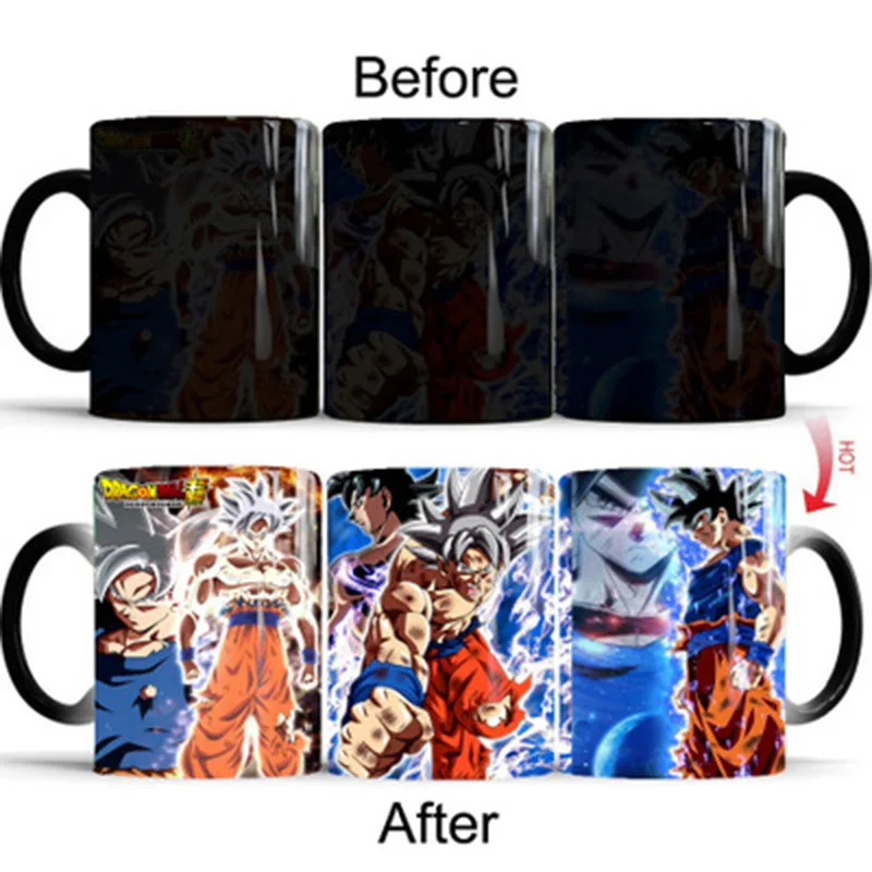 Dragon Ball Z Супер Saiyan Цвет изменение кружка кружки Аниме Супер Саян Гоку Термокружка Волшебная чашка для молока и чая подарок на день рождения для мальчиков - Цвет: A
