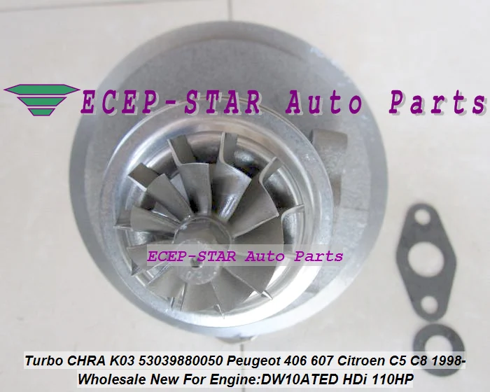 Turbo CHRA Cartridge Core K03 53039880050 53039700050 Turbocharger For Citroen C5 C8 For Peugeot 406 607 DW10ATED 2.0L HDi 1998- (4)