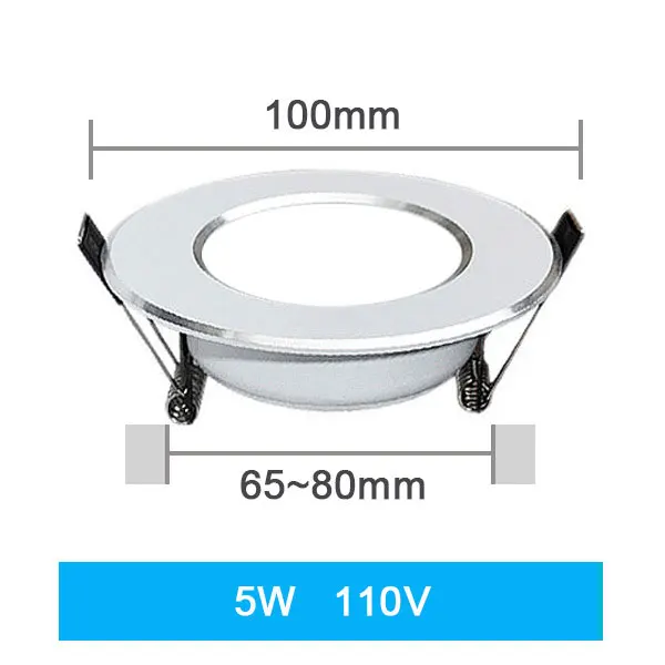 Светодиодный светильник, 3 Вт, 5 Вт, 7 Вт, 9 Вт, 12 Вт, 15 Вт, 18 Вт, Круглый встраиваемый светильник 220V 230V 240V 110V светодиодный лампы Спальня Кухня Крытый светодиодный точечное освещение - Испускаемый цвет: 5W 110V